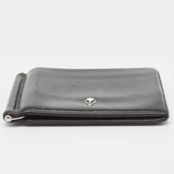 Pre Owned Montblanc Black Leather Meisterstück Money Clip Wallet 6CC