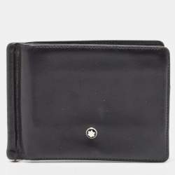 Pre Owned Montblanc Black Leather Meisterstück Money Clip Wallet 6CC