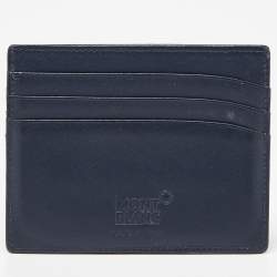Montblanc Blue/Tan Leather Meisterstuck Card Holder 6CC