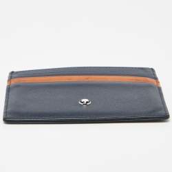 Montblanc Blue/Tan Leather Meisterstuck Card Holder 6CC