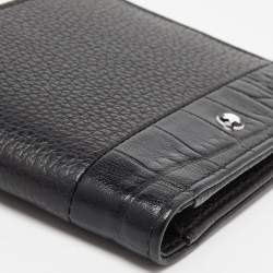 Montblanc Black Crocodile Embossed Leather and Leather Bifold Wallet 
