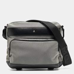 Montblanc Black/Grey Nylon Nightflight Messenger Bag