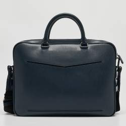 مملوكة مسبقًا Montblanc Navy Blue Leather Sartorial Ultra Slim Document Case Bag