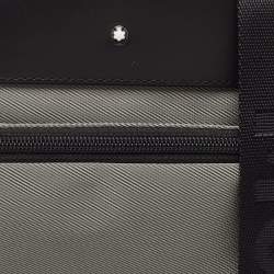 Montblanc Grey/Black Nylon and Leather Nightflight Messenger Bag