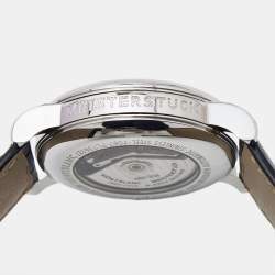 Montblanc Black Stainless Steel Embossed Leather Star 102135 Men's Wristwatch 42 mm