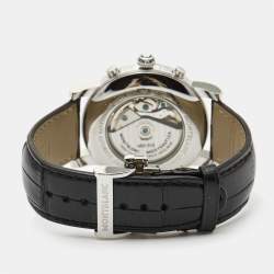 Montblanc Black Stainless Steel Embossed Leather Star 102135 Men's Wristwatch 42 mm