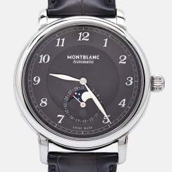 Montblanc Slate Grey Stainless Steel Sfumato Alligator Leather Star Legacy 118518 Men's Wristwatch 42 mm