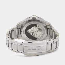 Montblanc Gray Glacier Pattern Ceramic Stainless Steel 1858 Iced Sea MB130793 Men's Wristwatch 41 mm