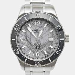 Montblanc Gray Glacier Pattern Ceramic Stainless Steel 1858 Iced Sea MB130793 Men's Wristwatch 41 mm