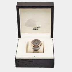 Montblanc Grey 18K Rose Gold Stainless Steel TimeWalker 107321 Men's Wristwatch 43 mm