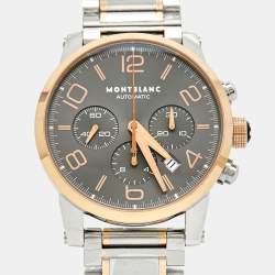 Montblanc Grey 18K Rose Gold Stainless Steel TimeWalker 107321 Men's Wristwatch 43 mm