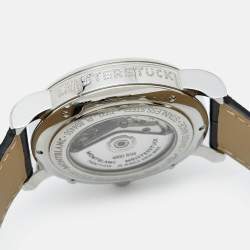 Montblanc Silver Guilloche Stainless Steel Alligator Leather Star 110590 Men's Wristwatch 42 mm