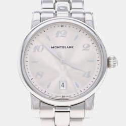 Pre Owned Montblanc Star 108761 Quartz Silver Stainless Steel Men's Wristwatch 39 mm
