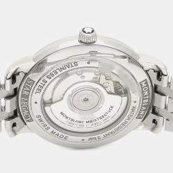 Pre Owned Montblanc Star Legacy Automatic White Stainless Steel Men's Wristwatch 38 mm