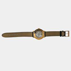 Pre Owned Montblanc Heritage Spirit 112144 Automatic White diamonds 18k Yellow Gold Men's Wristwatch 39 mm