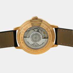 Pre Owned Montblanc Heritage Spirit 112144 Automatic White diamonds 18k Yellow Gold Men's Wristwatch 39 mm