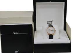 Pre Owned Montblanc Heritage Spirit 112144 Automatic White diamonds 18k Yellow Gold Men's Wristwatch 39 mm