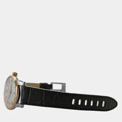 Pre Owned Montblanc Timewalker 110330 Automatic White 18k Rose Gold Stainless Steel Men's Wristwatch 39 mm