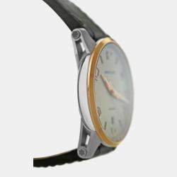 Pre Owned Montblanc Timewalker 110330 Automatic White 18k Rose Gold Stainless Steel Men's Wristwatch 39 mm
