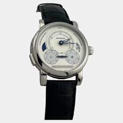 Pre Owned Montblanc Nicolas Rieussec 111012 Automatic White Dial Stainless Steel Men's Wristwatch 43 mm