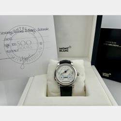 Pre Owned Montblanc Nicolas Rieussec 111012 Automatic White Dial Stainless Steel Men's Wristwatch 43 mm