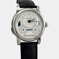 Pre Owned Montblanc Nicolas Rieussec 111012 Automatic White Dial Stainless Steel Men's Wristwatch 43 mm
