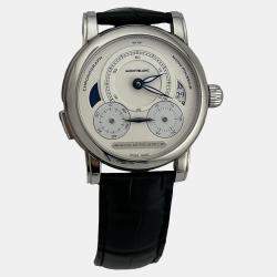 Pre Owned Montblanc Nicolas Rieussec 111012 Automatic White Dial Stainless Steel Men's Wristwatch 43 mm