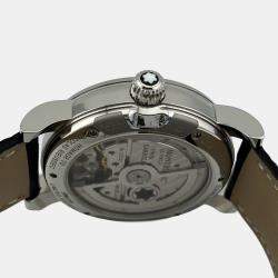 Pre Owned Montblanc Nicolas Rieussec 111012 Automatic White Dial Stainless Steel Men's Wristwatch 43 mm