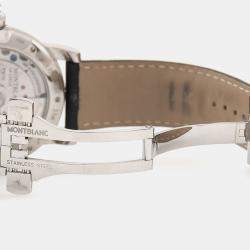 Pre Owned Montblanc Nicolas Rieussec Chronograph 102337 Automatic Silver Stainless Steel Men's Wristwatch 43mm