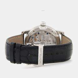 Pre Owned Montblanc Nicolas Rieussec Chronograph 102337 Automatic Silver Stainless Steel Men's Wristwatch 43mm