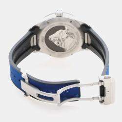 Pre Owned Montblanc 1858 Iced Sea 129370 Blue Stainless Steel Automatic Men's Watch 42 mm
