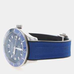 Pre Owned Montblanc 1858 Iced Sea 129370 Blue Stainless Steel Automatic Men's Watch 42 mm