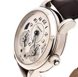 Pre Owned Montblanc Silver White Stainless Steel Nicolas Rieussec 7138 Men's Wristwatch 42 mm