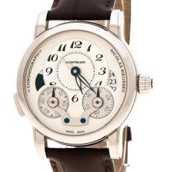 Pre Owned Montblanc Silver White Stainless Steel Nicolas Rieussec 7138 Men's Wristwatch 42 mm