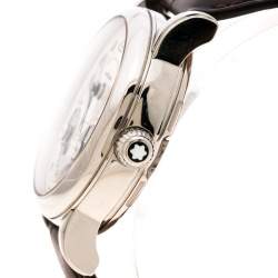 Pre Owned Montblanc Silver White Stainless Steel Nicolas Rieussec 7138 Men's Wristwatch 42 mm