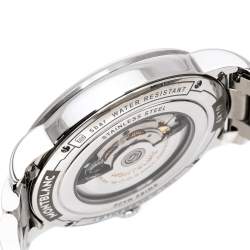 Pre Owned Montblanc Silver White Guilloche Stainless Steel Day-Date 4810 Men's Wristwatch 40 mm