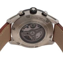 Pre Owned Montblanc Black Stainless Steel & Ceramic Timewalker 119942 Automatic Men's Wristwatch 43 mm