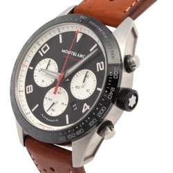 Pre Owned Montblanc Black Stainless Steel & Ceramic Timewalker 119942 Automatic Men's Wristwatch 43 mm