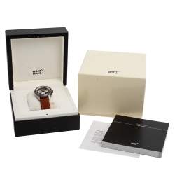 Pre Owned Montblanc Black Stainless Steel & Ceramic Timewalker 119942 Automatic Men's Wristwatch 43 mm