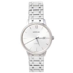 Montblanc Silver Stainless Steel Heritage Meisterstuck 7325 Men's Wristwatch 40 mm