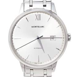 Montblanc Silver Stainless Steel Heritage Meisterstuck 7325 Men's Wristwatch 40 mm