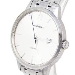Montblanc Silver Stainless Steel Heritage Meisterstuck 7325 Men's Wristwatch 40 mm