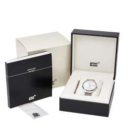 Montblanc Silver Stainless Steel Heritage Meisterstuck 7325 Men's Wristwatch 40 mm
