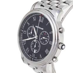 Montblanc Black Stainless Steel Tradition 7374 Men's Wristwatch 42 mm