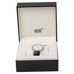 Montblanc White Stainless Steel Tradition 7334 Men's Wristwatch 40 mm