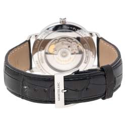 مملوكة مسبقًا Montblanc White Stainless Steel Tradition 7334 Men's Wristwatch 40 mm