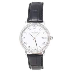 Montblanc White Stainless Steel Tradition 7334 Men's Wristwatch 40 mm