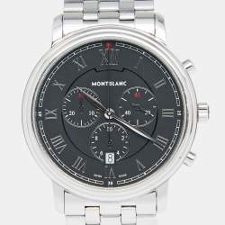 Montblanc Black Stainless Steel Tradition 7374 Men's Wristwatch 42 mm