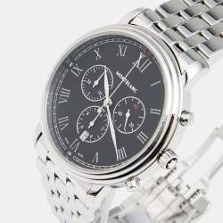 Montblanc Black Stainless Steel Tradition 7374 Men's Wristwatch 42 mm