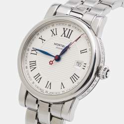 Montblanc Silver Stainless Steel Star 111090 Men's Wristwatch 39 mm
